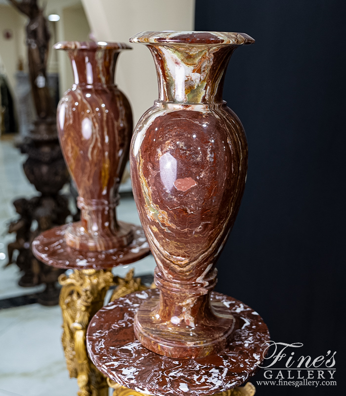Search Result For Marble Planters  - Rare Red Alabaster Vases - MP-429